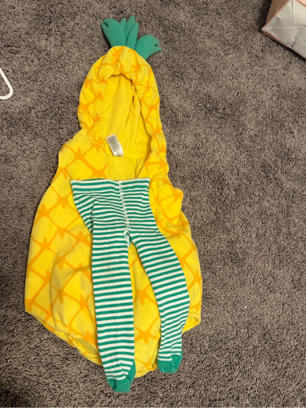 Carter's Yellow Pineapple Costume with Green Striped Tights